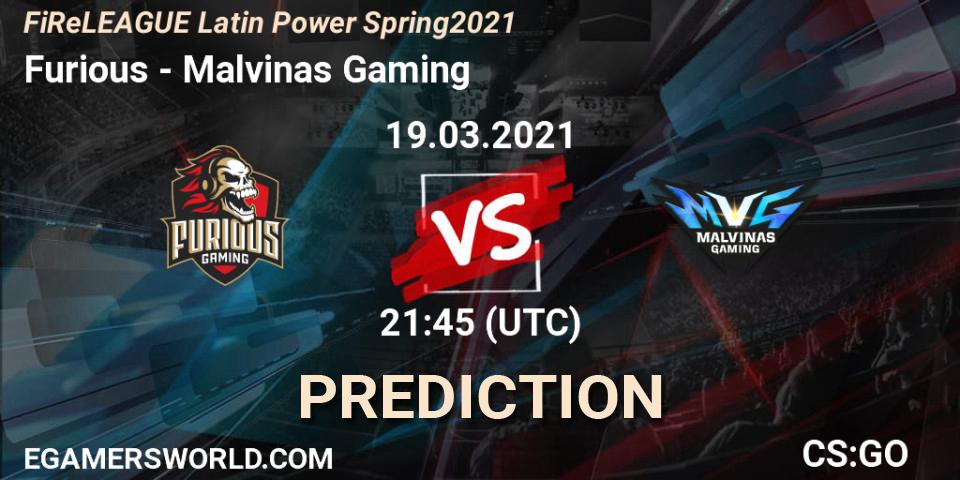 Furious - Malvinas Gaming: ennuste. 19.03.2021 at 22:00, Counter-Strike (CS2), FiReLEAGUE Latin Power Spring 2021 - BLAST Premier Qualifier