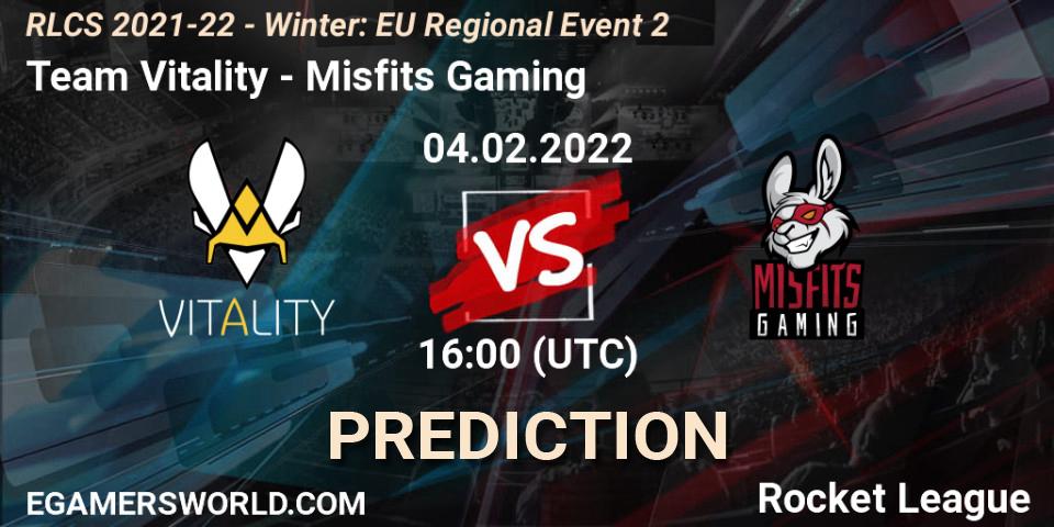 Team Vitality - Misfits Gaming: ennuste. 04.02.2022 at 16:00, Rocket League, RLCS 2021-22 - Winter: EU Regional Event 2