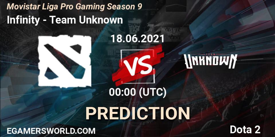Infinity Esports - Team Unknown: ennuste. 18.06.2021 at 00:01, Dota 2, Movistar Liga Pro Gaming Season 9