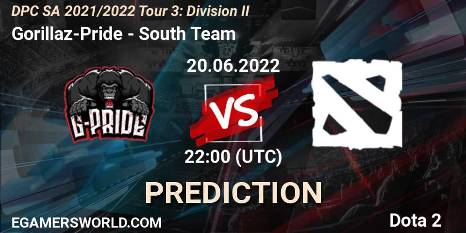 Gorillaz-Pride - South Team: ennuste. 20.06.22, Dota 2, DPC SA 2021/2022 Tour 3: Division II