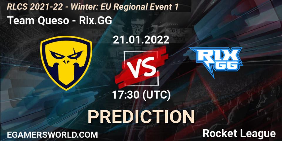 Team Queso - Rix.GG: ennuste. 21.01.2022 at 17:30, Rocket League, RLCS 2021-22 - Winter: EU Regional Event 1