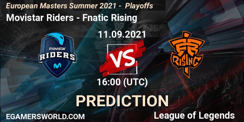 Movistar Riders - Fnatic Rising: ennuste. 09.09.21, LoL, European Masters Summer 2021 - Playoffs