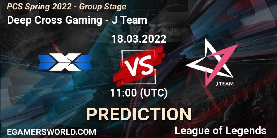 Deep Cross Gaming - J Team: ennuste. 18.03.2022 at 11:00, LoL, PCS Spring 2022 - Group Stage