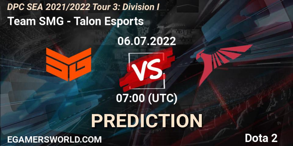 Team SMG - Talon Esports: ennuste. 06.07.2022 at 07:45, Dota 2, DPC SEA 2021/2022 Tour 3: Division I