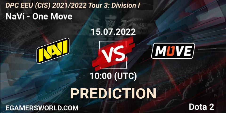 NaVi - One Move: ennuste. 15.07.22, Dota 2, DPC EEU (CIS) 2021/2022 Tour 3: Division I