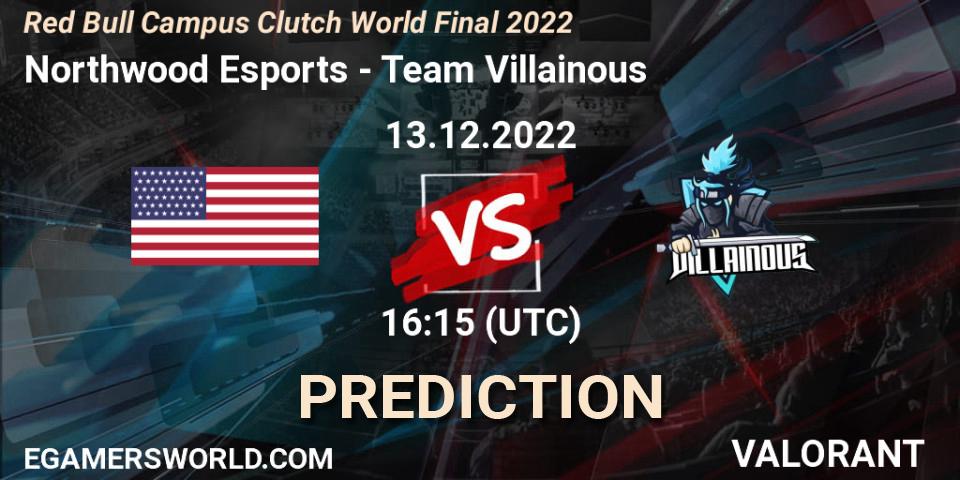 Northwood Esports - Team Villainous: ennuste. 13.12.2022 at 16:15, VALORANT, Red Bull Campus Clutch World Final 2022