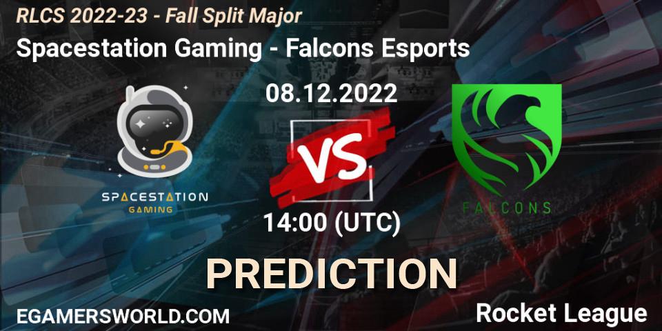 Spacestation Gaming - Falcons Esports: ennuste. 08.12.2022 at 14:15, Rocket League, RLCS 2022-23 - Fall Split Major