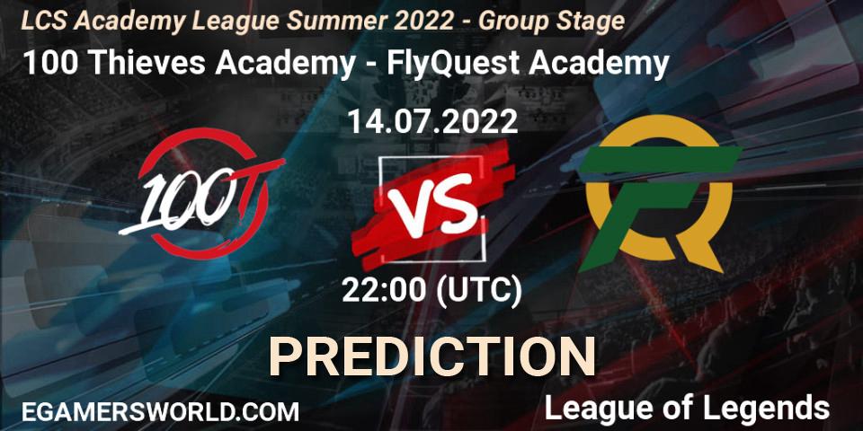 100 Thieves Academy - FlyQuest Academy: ennuste. 14.07.2022 at 22:00, LoL, LCS Academy League Summer 2022 - Group Stage