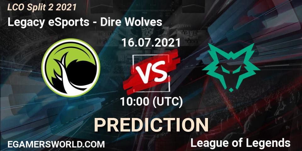 Legacy eSports - Dire Wolves: ennuste. 16.07.21, LoL, LCO Split 2 2021