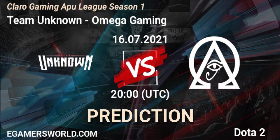 Team Unknown - Omega Gaming: ennuste. 16.07.2021 at 20:13, Dota 2, Claro Gaming Apu League Season 1