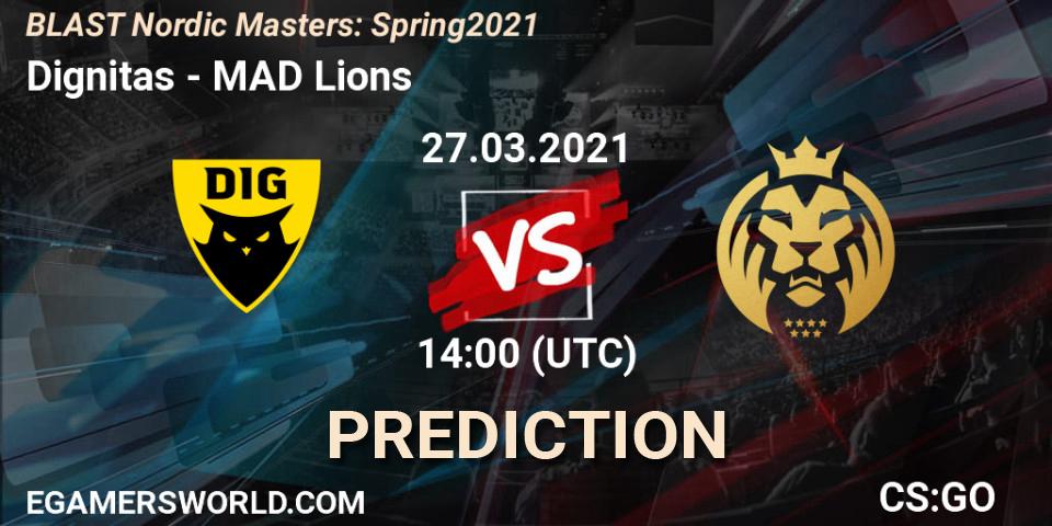Dignitas - MAD Lions: ennuste. 27.03.2021 at 14:00, Counter-Strike (CS2), BLAST Nordic Masters: Spring 2021