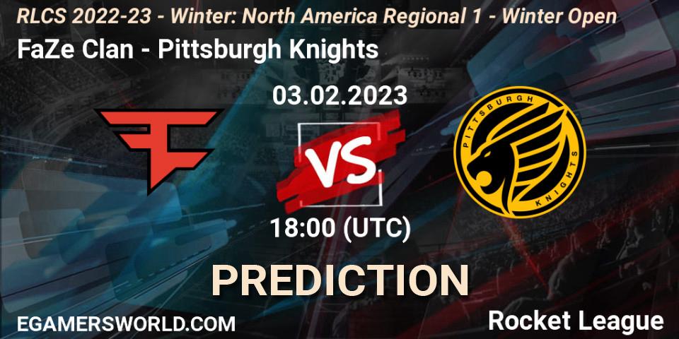 FaZe Clan - Pittsburgh Knights: ennuste. 03.02.2023 at 18:00, Rocket League, RLCS 2022-23 - Winter: North America Regional 1 - Winter Open