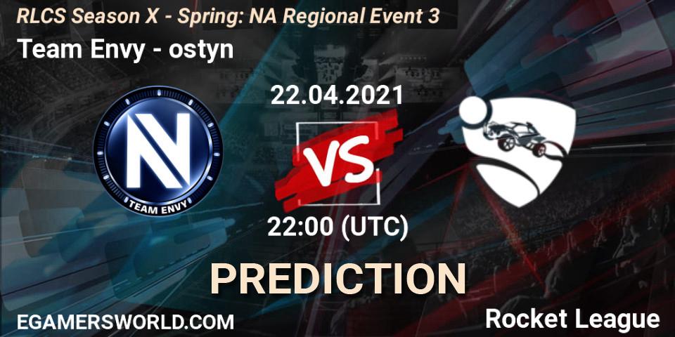 Team Envy - ostyn: ennuste. 22.04.2021 at 22:00, Rocket League, RLCS Season X - Spring: NA Regional Event 3