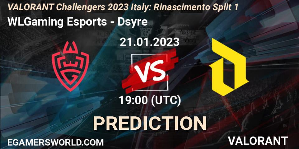 WLGaming Esports - Dsyre: ennuste. 21.01.2023 at 19:00, VALORANT, VALORANT Challengers 2023 Italy: Rinascimento Split 1