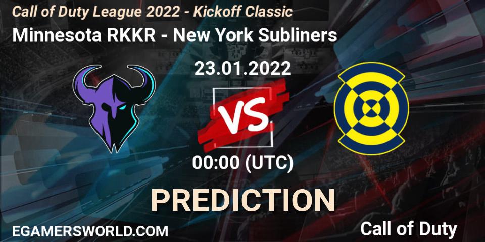 Minnesota RØKKR - New York Subliners: ennuste. 23.01.22, Call of Duty, Call of Duty League 2022 - Kickoff Classic
