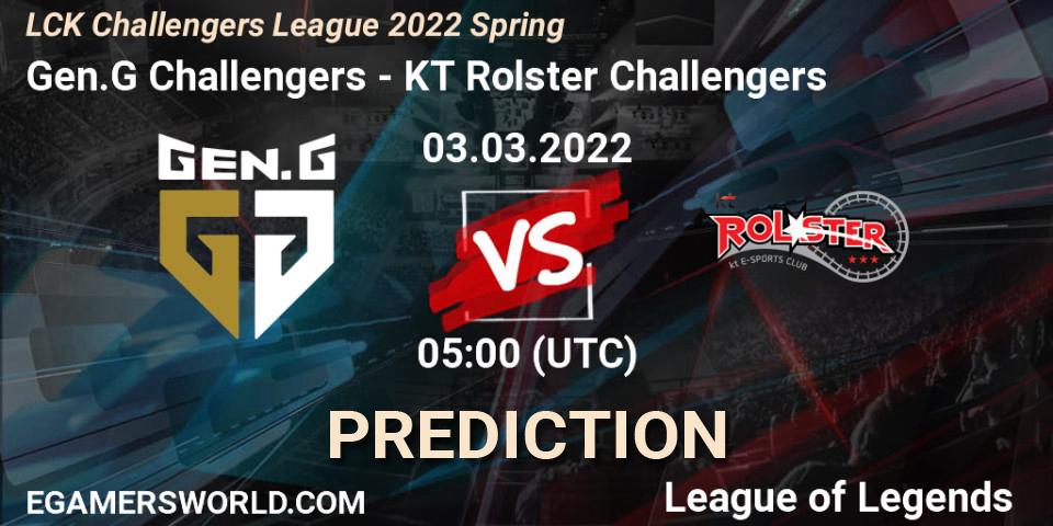 Gen.G Challengers - KT Rolster Challengers: ennuste. 03.03.2022 at 05:00, LoL, LCK Challengers League 2022 Spring