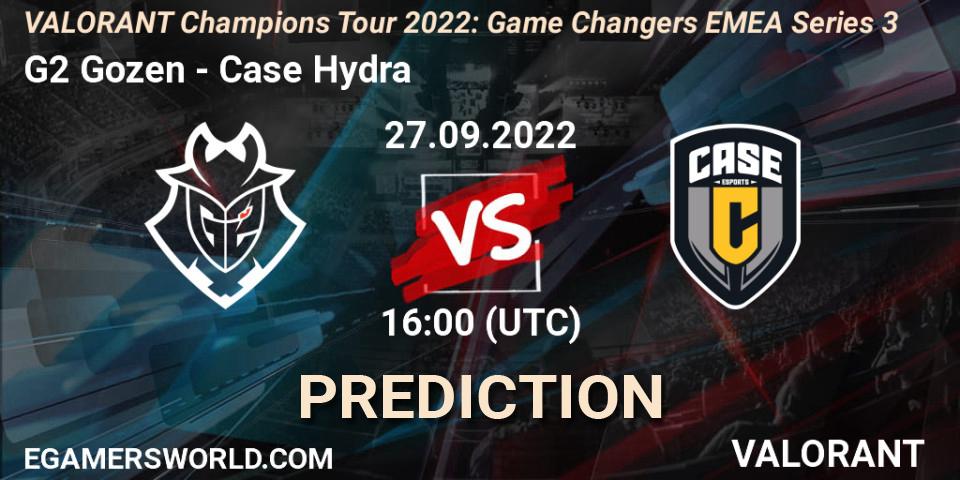 G2 Gozen - Case Hydra: ennuste. 27.09.2022 at 16:00, VALORANT, VCT 2022: Game Changers EMEA Series 3
