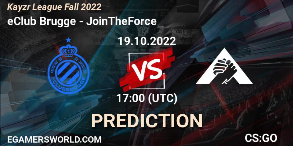 eClub Brugge - JoinTheForce: ennuste. 19.10.2022 at 17:00, Counter-Strike (CS2), Kayzr League Fall 2022