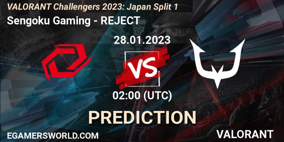 Sengoku Gaming - REJECT: ennuste. 28.01.2023 at 02:00, VALORANT, VALORANT Challengers 2023: Japan Split 1