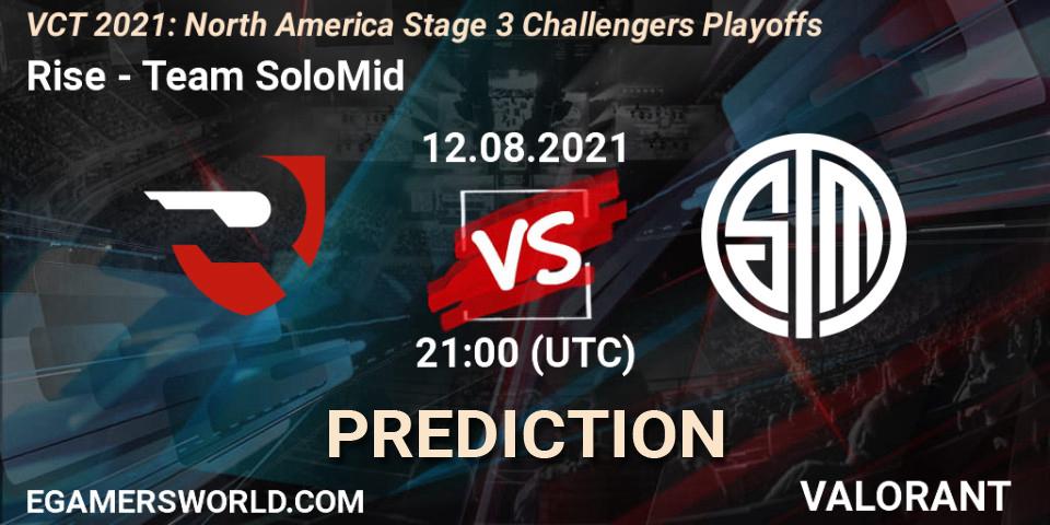 Rise - Team SoloMid: ennuste. 12.08.2021 at 21:00, VALORANT, VCT 2021: North America Stage 3 Challengers Playoffs
