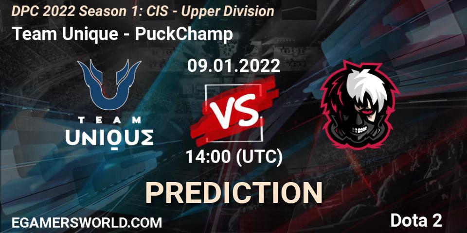 Team Unique - PuckChamp: ennuste. 09.01.2022 at 14:00, Dota 2, DPC 2022 Season 1: CIS - Upper Division