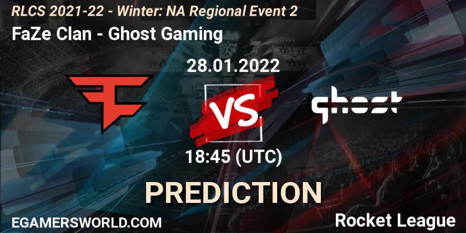 FaZe Clan - Ghost Gaming: ennuste. 28.01.2022 at 18:45, Rocket League, RLCS 2021-22 - Winter: NA Regional Event 2