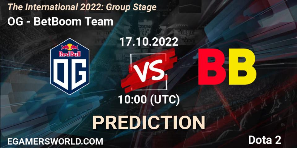 OG - BetBoom Team: ennuste. 17.10.22, Dota 2, The International 2022: Group Stage