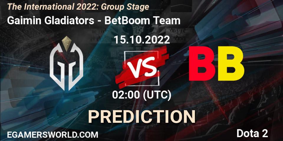 Gaimin Gladiators - BetBoom Team: ennuste. 15.10.22, Dota 2, The International 2022: Group Stage
