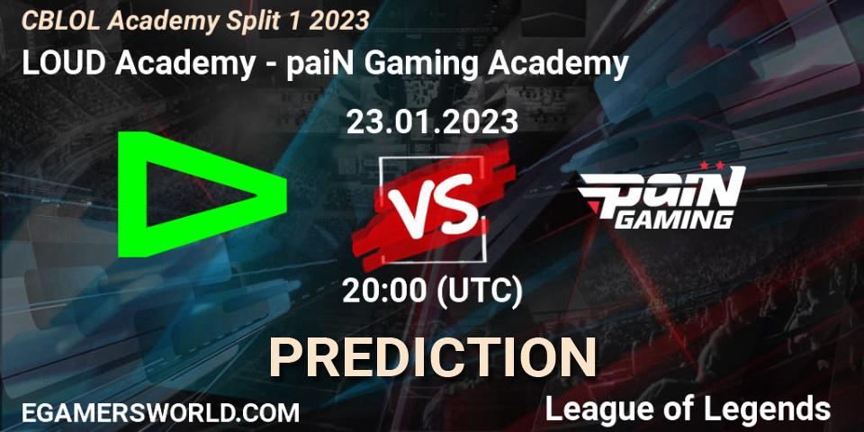LOUD Academy - paiN Gaming Academy: ennuste. 23.01.2023 at 20:00, LoL, CBLOL Academy Split 1 2023