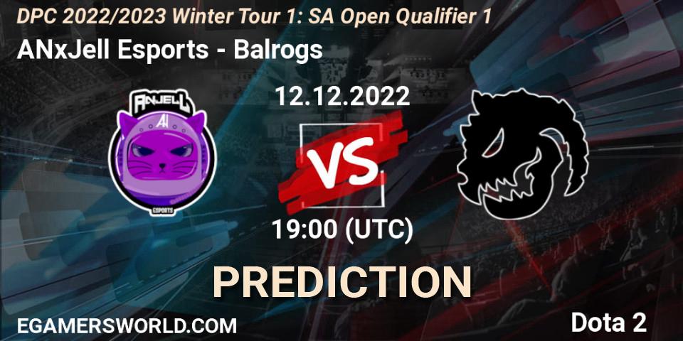 ANxJell Esports - Balrogs: ennuste. 12.12.2022 at 19:12, Dota 2, DPC 2022/2023 Winter Tour 1: SA Open Qualifier 1