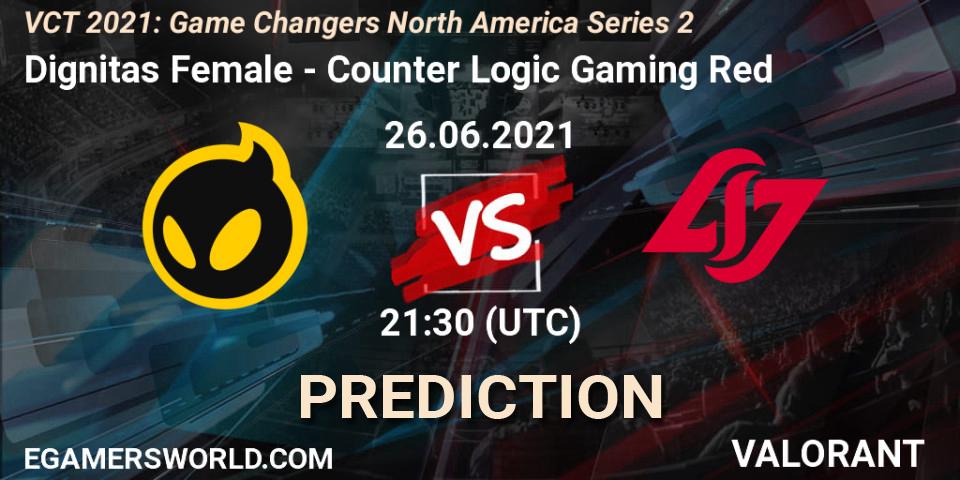 Dignitas Female - Counter Logic Gaming Red: ennuste. 26.06.2021 at 21:00, VALORANT, VCT 2021: Game Changers North America Series 2