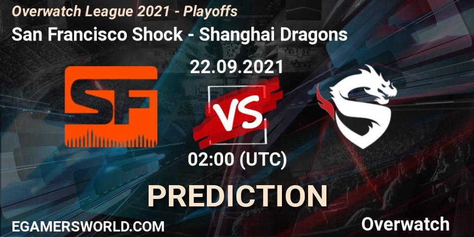 San Francisco Shock - Shanghai Dragons: ennuste. 22.09.2021 at 02:00, Overwatch, Overwatch League 2021 - Playoffs