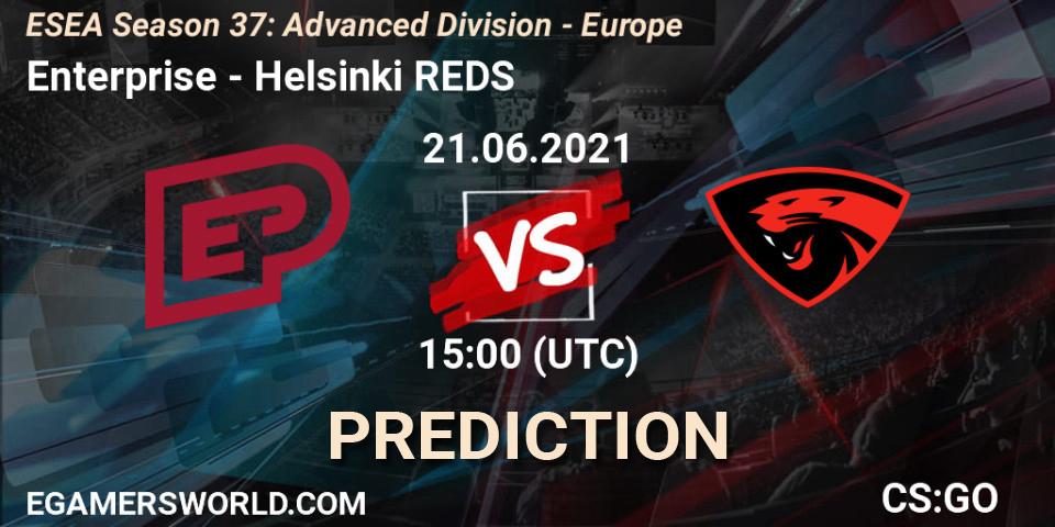 Enterprise - Helsinki REDS: ennuste. 21.06.2021 at 15:00, Counter-Strike (CS2), ESEA Season 37: Advanced Division - Europe