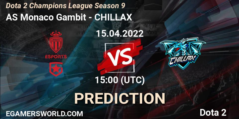 AS Monaco Gambit - CHILLAX: ennuste. 15.04.22, Dota 2, Dota 2 Champions League Season 9