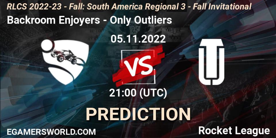 Backroom Enjoyers - Only Outliers: ennuste. 05.11.2022 at 21:00, Rocket League, RLCS 2022-23 - Fall: South America Regional 3 - Fall Invitational