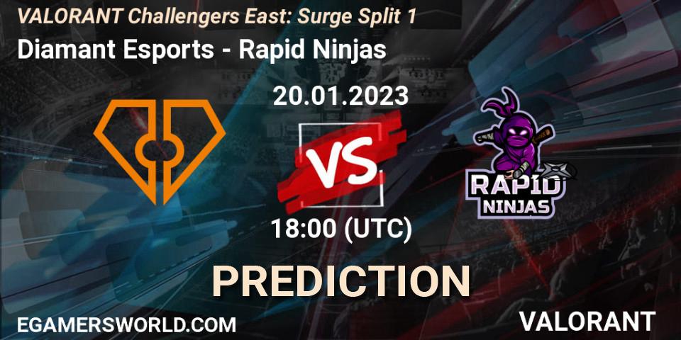 Diamant Esports - Rapid Ninjas: ennuste. 20.01.23, VALORANT, VALORANT Challengers 2023 East: Surge Split 1