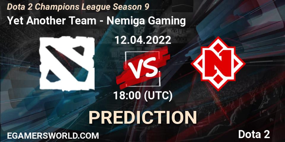 Yet Another Team - Nemiga Gaming: ennuste. 12.04.2022 at 18:25, Dota 2, Dota 2 Champions League Season 9