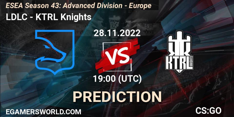LDLC - KTRL Knights: ennuste. 28.11.22, CS2 (CS:GO), ESEA Season 43: Advanced Division - Europe
