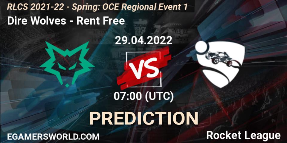 Dire Wolves - Rent Free: ennuste. 29.04.2022 at 07:00, Rocket League, RLCS 2021-22 - Spring: OCE Regional Event 1