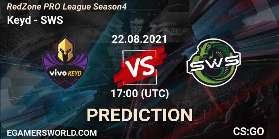 Keyd - SWS: ennuste. 22.08.2021 at 17:00, Counter-Strike (CS2), RedZone PRO League Season 4