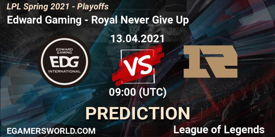Edward Gaming - Royal Never Give Up: ennuste. 13.04.2021 at 09:00, LoL, LPL Spring 2021 - Playoffs