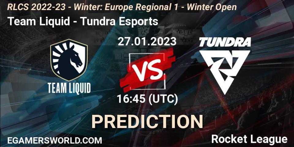 Team Liquid - Tundra Esports: ennuste. 27.01.2023 at 16:45, Rocket League, RLCS 2022-23 - Winter: Europe Regional 1 - Winter Open