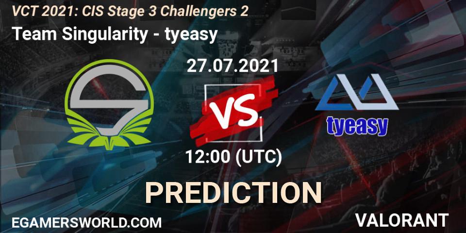 Team Singularity - tyeasy: ennuste. 27.07.2021 at 12:00, VALORANT, VCT 2021: CIS Stage 3 Challengers 2