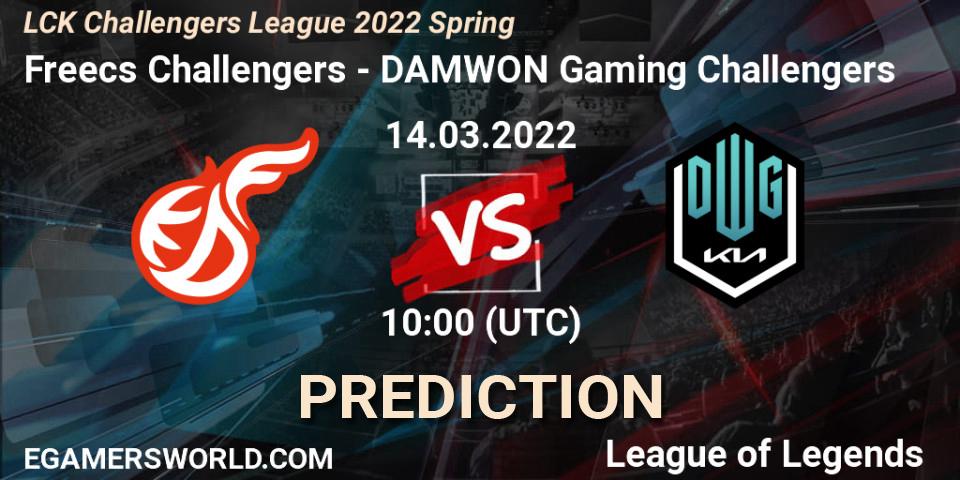 Freecs Challengers - DAMWON Gaming Challengers: ennuste. 14.03.2022 at 10:00, LoL, LCK Challengers League 2022 Spring