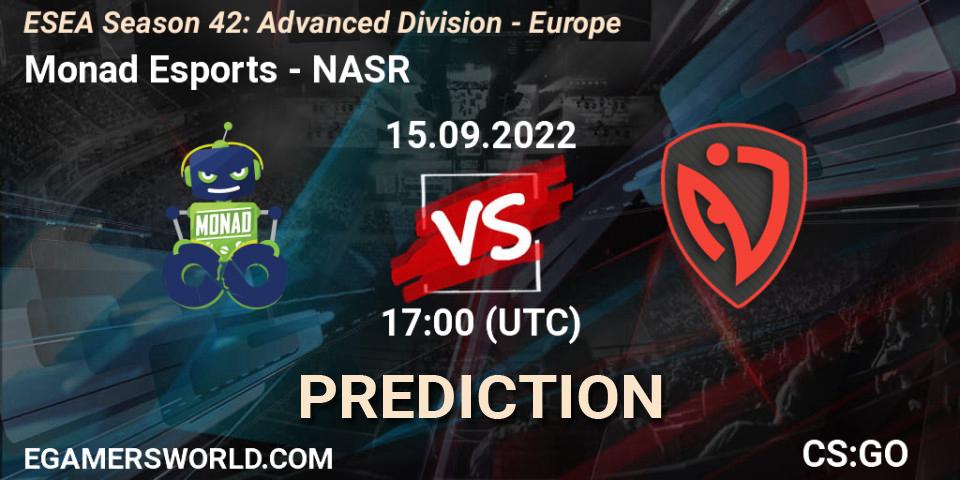 Monad Esports - NASR: ennuste. 15.09.22, CS2 (CS:GO), ESEA Season 42: Advanced Division - Europe
