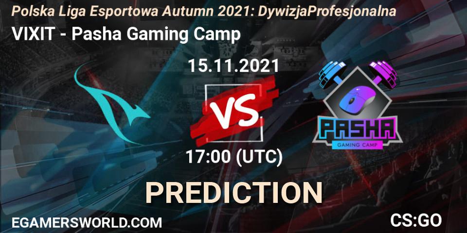 VIXIT - Pasha Gaming Camp: ennuste. 15.11.2021 at 17:00, Counter-Strike (CS2), Polska Liga Esportowa Autumn 2021: Dywizja Profesjonalna