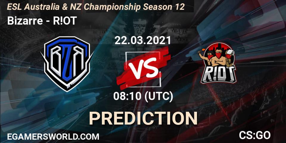 Bizarre - R!OT: ennuste. 22.03.2021 at 08:20, Counter-Strike (CS2), ESL Australia & NZ Championship Season 12