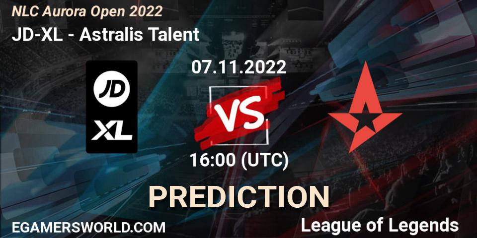 JD-XL - Astralis Talent: ennuste. 07.11.2022 at 17:00, LoL, NLC Aurora Open 2022
