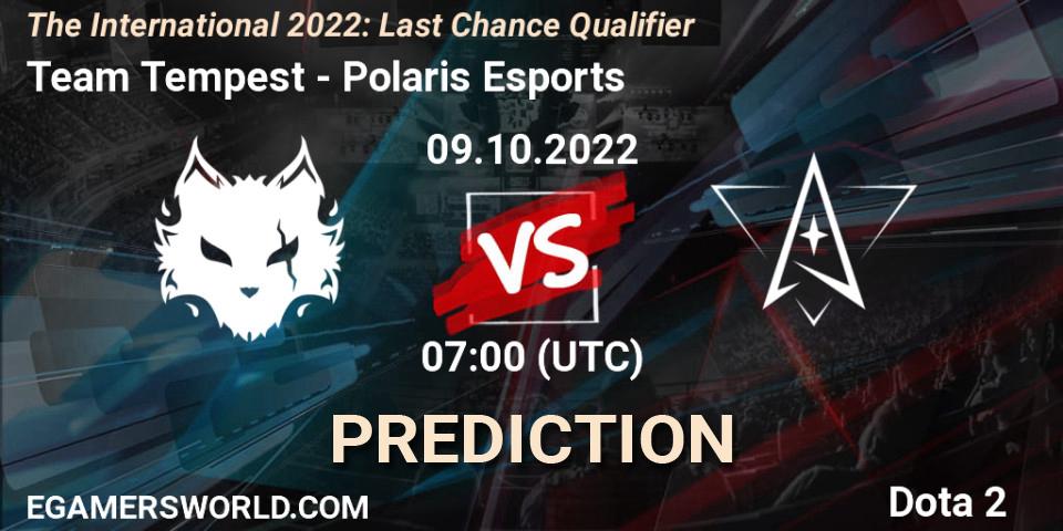 Team Tempest - Polaris Esports: ennuste. 09.10.2022 at 07:25, Dota 2, The International 2022: Last Chance Qualifier