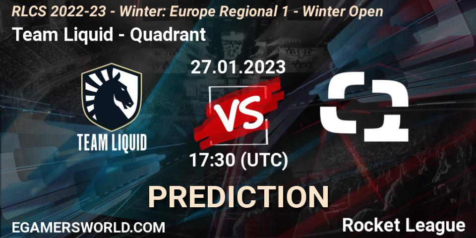 Team Liquid - Quadrant: ennuste. 27.01.2023 at 17:30, Rocket League, RLCS 2022-23 - Winter: Europe Regional 1 - Winter Open